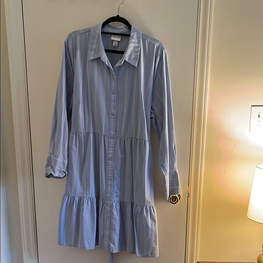 Ava & Viv Light Blue Long Sleeve Dress